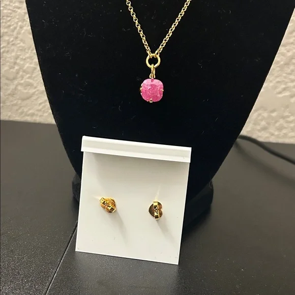 Kate Spade Gold Necklace with Pink Pendant - Picture 3 of 4